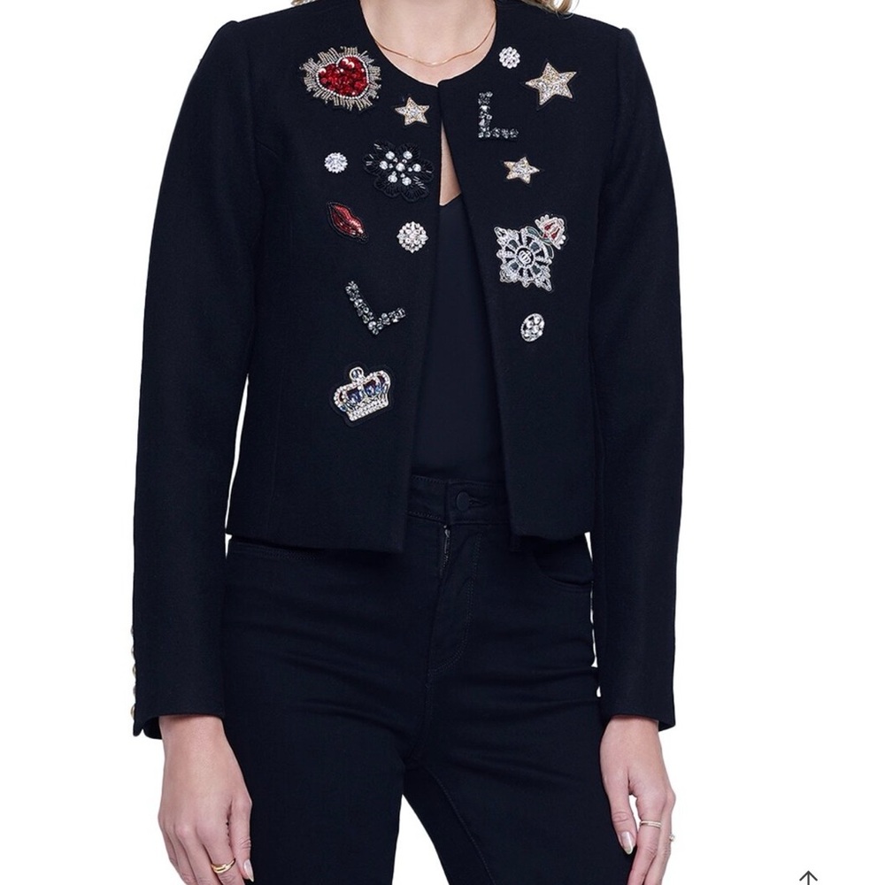 L'AGENCE Black Embellished Blazer